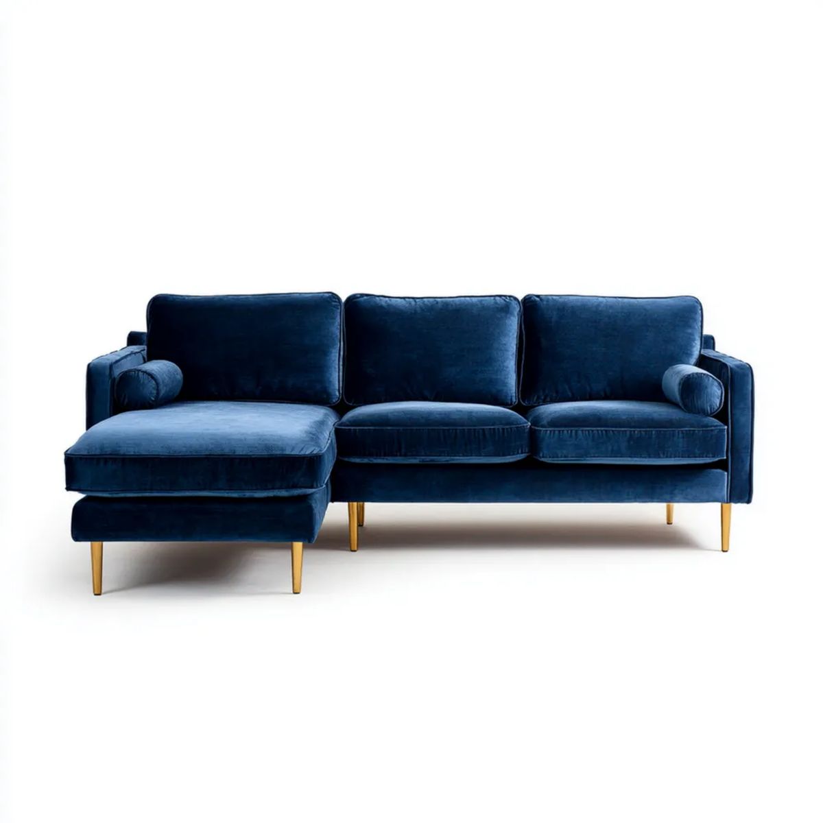 Sofa, 3-osobowa sofa z poliestru ephelvelt z metalami ephelget, 250 x 160 x 85 cm