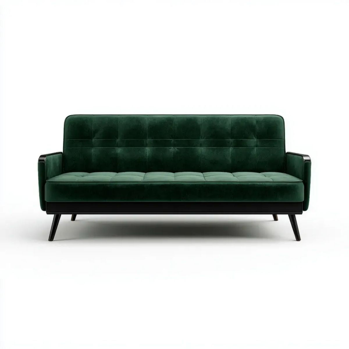 Sofa, 3-osobowa w kolorze ciemnozielonym i czarnym, 190 x 82 x 85 cm