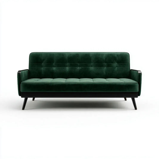 Sofa, 3-osobowa w kolorze ciemnozielonym i czarnym, 190 x 82 x 85 cm