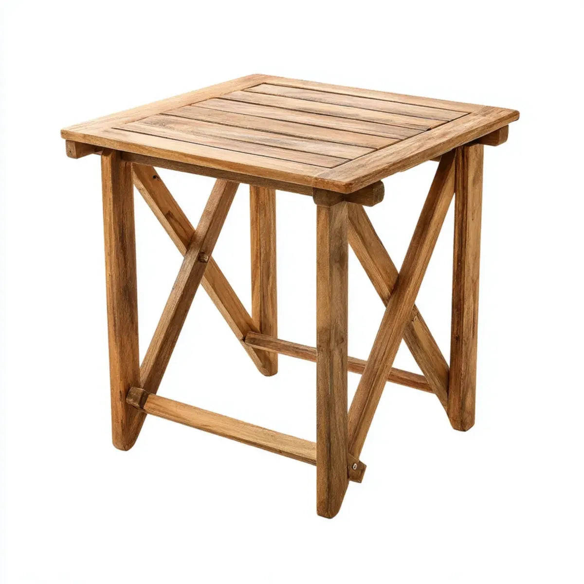 Stolik boczny, Składany stół boczny Przyroda 50 x 50 x 50 cm kwadratowy teak