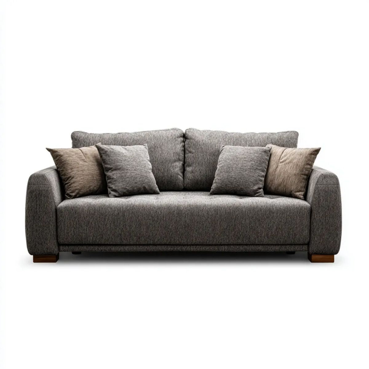 Sofa, 3-osobowa w sofie z antracytu w szarym poliestrze i taupe, 230 x 100 x 85 cm