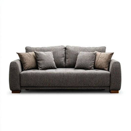 Sofa, 3-osobowa w sofie z antracytu w szarym poliestrze i taupe, 230 x 100 x 85 cm