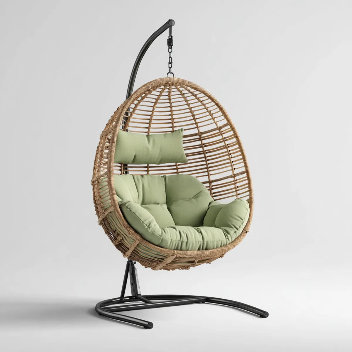 Hamak lub fotel wiszący, Zielone jaja ogród Wiszące fotel PE i stali 105 x 105 x 195 cm