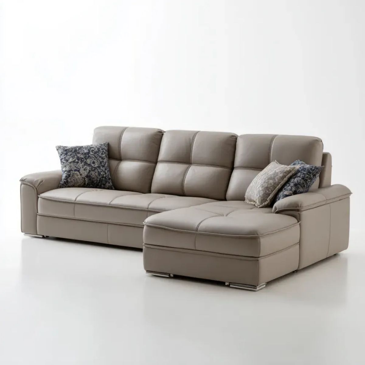 Sofa z szezlongiem w kolorze poliuretanowym, 285 x 165 x 88 cm