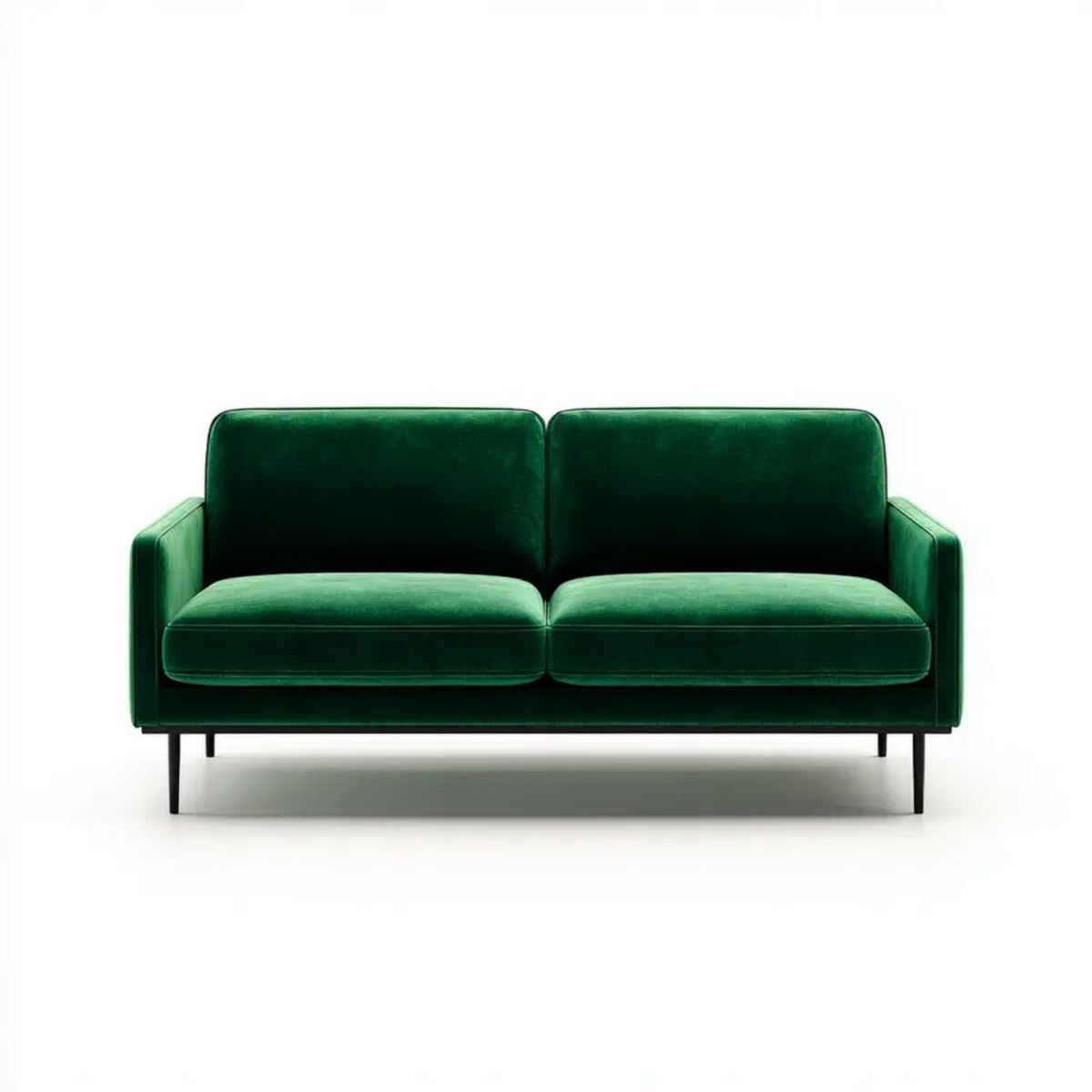Sofa, 2 kwadraty kwadratowe prostokątna sofa szmaragdowa zielono-zielona, 160 x 85 x 82 cm