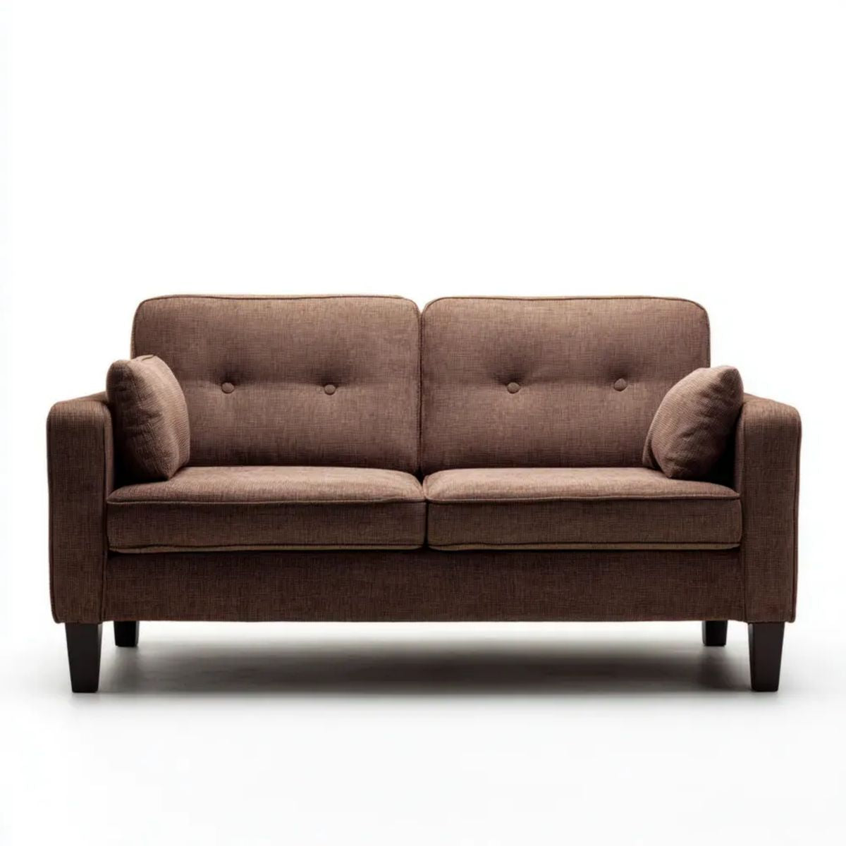 Sofa, Brązowa sofa w poliestrze, 140 x 80 x 85 cm