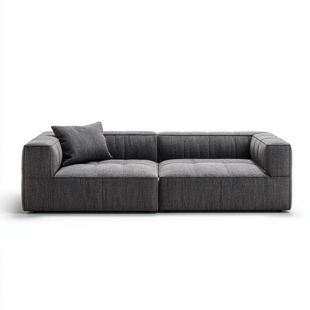 Sofa, 2-fotelik modułowa sofa Ciemny szary 220 x 100 x 78 cm poliester Prosty kształt