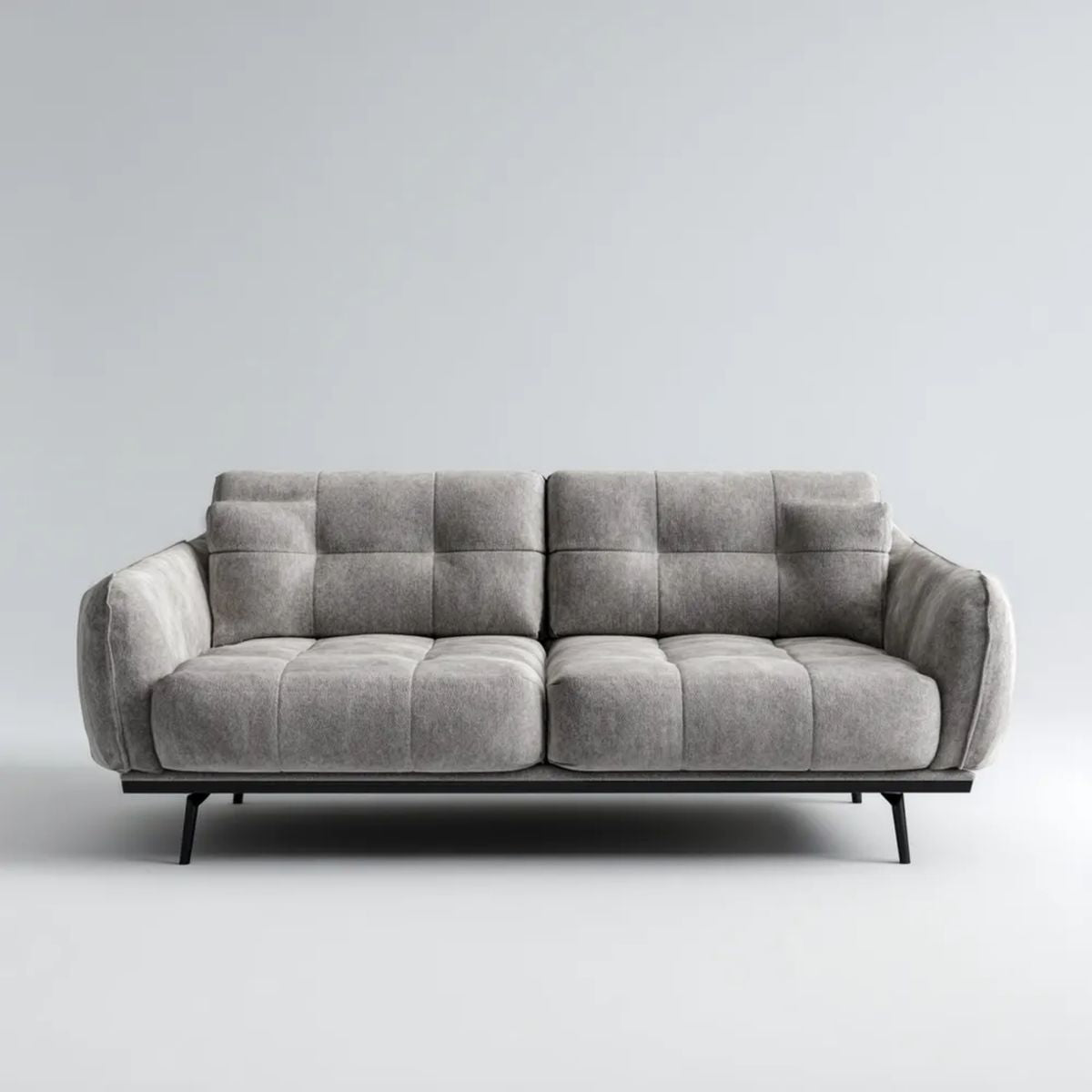 Sofa, 3 wilkoszara wilkowelka sofa, 220 x 95 x 85 cm
